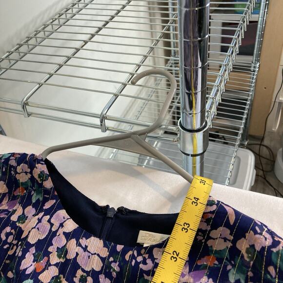 Shoshanna Women's Floral Metallic Puff Sleeve Ruffle Mini Dress Size 0 Fairy - Picture 3 of 12